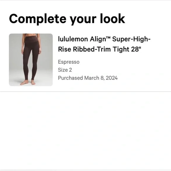 lululemon Align Super-High-Rise Ribbed-Trim Tight 28" - Picture 4 of 4